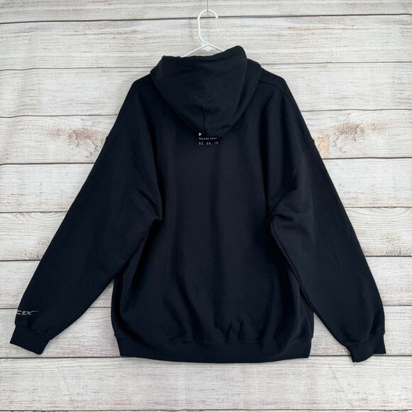 Space X Tesla Roadster Space Hoodie Sweatshirt Womens XL Black Flacon heavy NEW - Picture 2 of 10